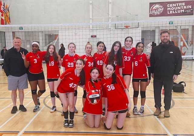 Grade 8 Girls Volleyball – great season girls!